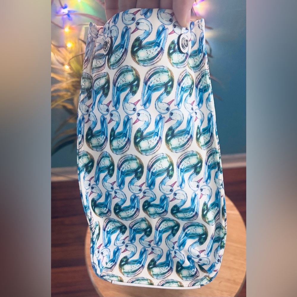 Tory Burch NWT Blue Swan Printed Ella Tote - Picture 5 of 13